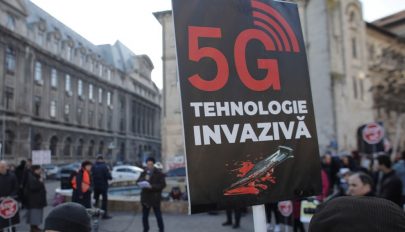 Az 5G hálózat bevezetése ellen tiltakoztak Bukarestben