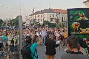 Csak rendkívüli eseményekkor ilyen mozgalmas a főtér, dehát a kiálíltásmegnyitó is olyan volt. (Fotó: Bodor Tünde)