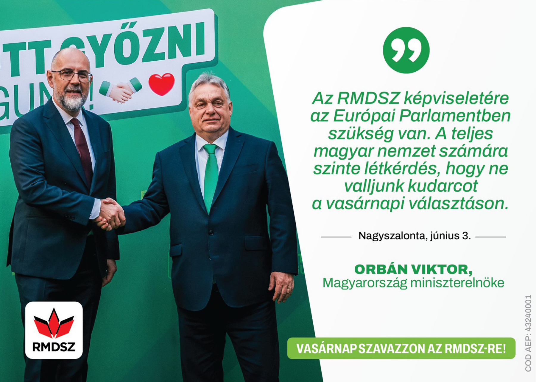 Vasárnap szavazzon az RMDSZ-re! (X)